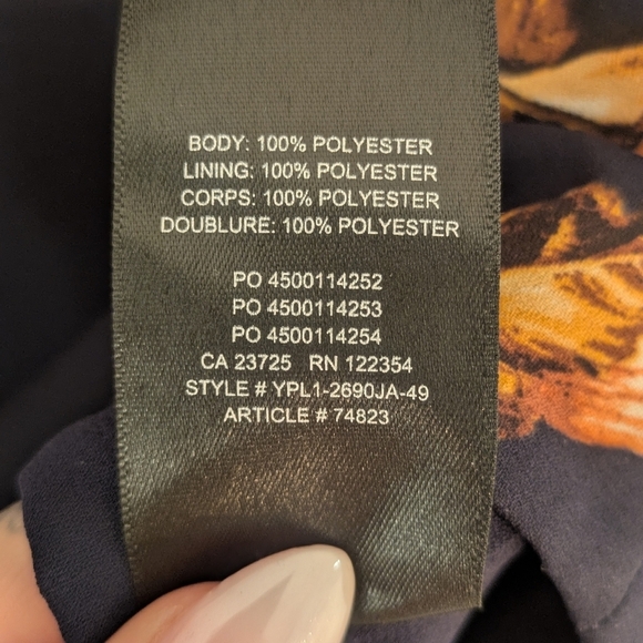 Babaton Murphy Floral Blouse XS | Navy Long Sleeve Fitted Top Aritzia - Picture 8 of 9